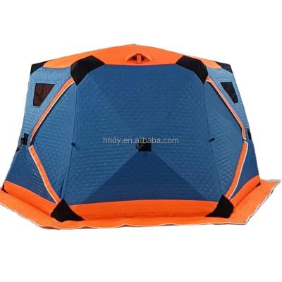 China Straight Bracing Type Hexagonal Ice Fishing Winter Camping Thickened Cotton Tent Outdoor Cold Winter Fishing Field Tent for sale