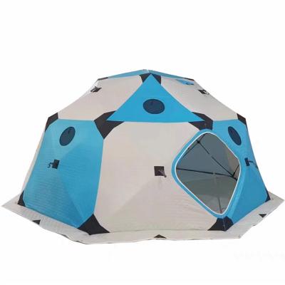 China Straight Bracing Type Automatic Insulated Ice Fishing Shelter Winter Camping Tent With Removable Thermal Floor for sale