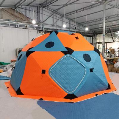 China Straight Bracing Type 420D Oxford Fabric Outdoor Camping Ice Fishing Pop-Up Waterproof And Warm Spherical Tent for sale