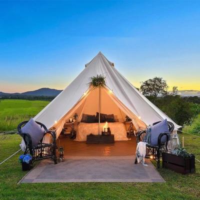 China 100% Waterproof Factory Manufacturers 4M Mongolian Family Tent With Cotton Canvas Outdoor Camping Bell Tent for sale