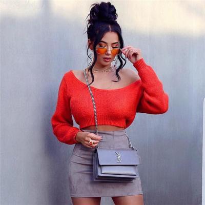 China Anti-wrinkle Women Fashion Knitted Sweater 2021 Long Sleeve Autumn Sweaters Women Tops for sale