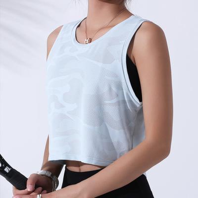 China Quick-Dry Breathable Sports Vest Tank Top For Women Fitness Training Running Yoga Vest Tank Top Fit Breathable Top for sale