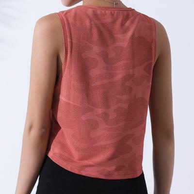 China Women's yoga crop top lightweight loose crop top sports yoga wear tank top women's breathable yoga base crop top for sale