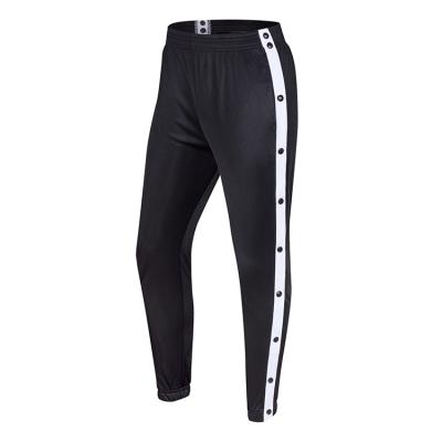 China Autumn Hot-selling Women's Workout Breathable Exercise Pants With Buttoned Girls Side Striped Sports Harem Pants for sale