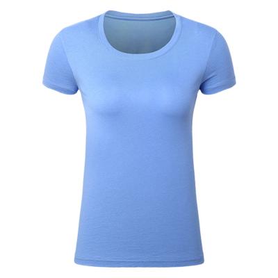 China QUICK DRY Ladies Clothing Plus Size T-shirt Casual Soft 100%Cotton Crew Neck Short Sleeve For Women for sale