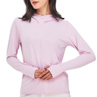 China Women Summer Long Sleeve Outdoor Sun Protection Jacket With Thumb Hole Design Sun-protective Clothing For Fishing Hiking for sale