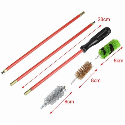 China 6PCS Airport Gun Cleaning Kit Universal Clean Brush Tool Rod Hunting Set For 12 GA Gauge Gun Hunting Rifle For Parts for sale