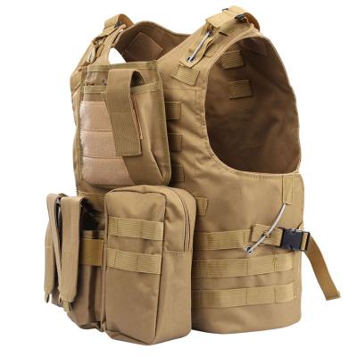 China Lightweight Tan Hunting Paintball Molle Vest Multiple Pockets Military Tactical Vest Combat Airsoft Tactical Vest for sale