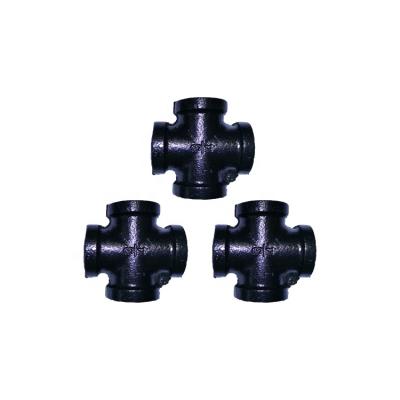 China Black Robe Hook Free Hook Malleable Iron Pipe Fitting Cross Tee for sale