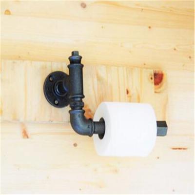 China DIY Toilet Paper Roll Holder Black Iron Pipe Eco - Friendly Industrial Chic for sale