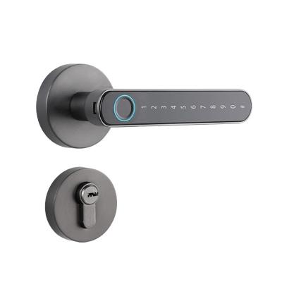 China Black Tuya BLE Biometric Fingerprint Door Lock S604L Keyless Entry Door Lock for sale