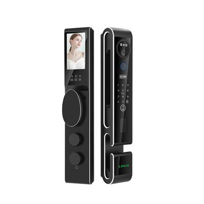 China Face Recognition Video Intercom Door Lock Tuya Smart Glass Door Lock for sale