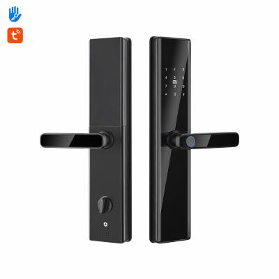 China Tempered Glass Electronic Door Locks Wifi Fingerprint Password Lock For Bedroom Door for sale