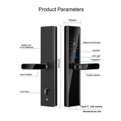 China Bloco de porta Bluetooth inteligente preto Blocos de porta eletrônicos remotos para casas à venda