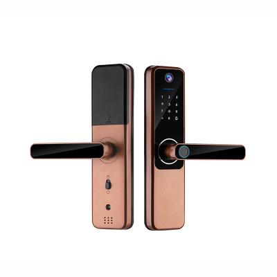 China 9 Languages Auto Door Lock Aluminum Alloy Remote Door Lock With Camera for sale