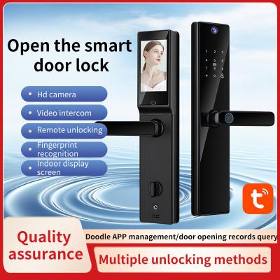 China Qleung Camera Door Lock With Video Calling Fingerprint Digital Lock for sale