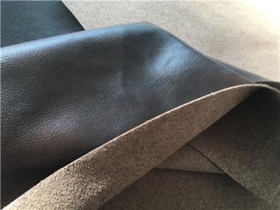 China Dark Brown Genuine Leather Upholstery Fabric With Doubles Colors Printing for sale