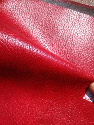 China Breathable Bonded Leather Material Wine Red Recycled Leather Fabric for sale