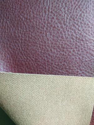 China Red Brown Faux Leather Fabric For Clothing , Faux Leather Material for sale