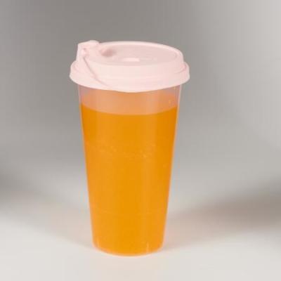 China Eco Friendly  Disposable Round Plastic PP Cup Recyclable With Flat Lid And Dome Lid for sale