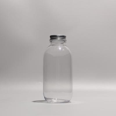 China Clear PET Plastic Bottle Juice Bottles 300ml Screw Cap Aluminum Tight Sealing for sale