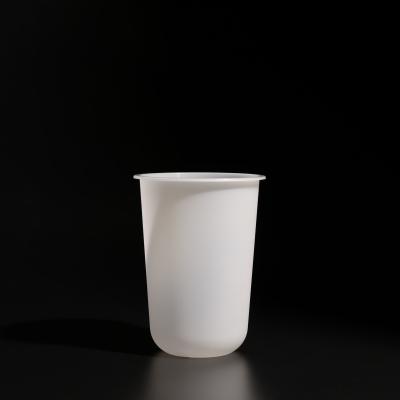 China Customized Logo Plastic PP Cups with Flat/Dome Lids For Cold Juice for sale