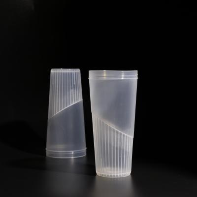 China Crystal Clear Plastic PP Cup With Lids For Iced Beverage FDA Approved for sale