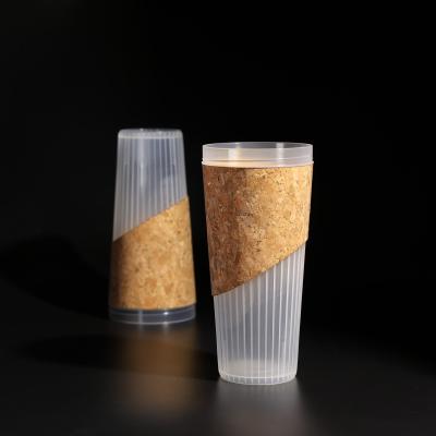 China 24oz Transparent Disposable Plastic PP Cup with Flat/Dome Lid for Juice/Boba Tea for sale