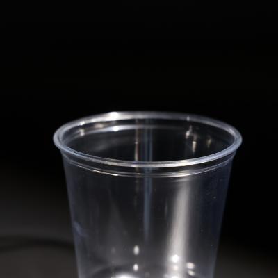 China Disposable 14oz Clear PET Plastic Cups for Coffee Shops with Printable LOGO for sale