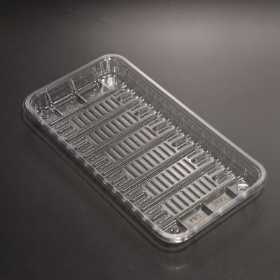 China Custom Plastic Food Tray BPA Free Rectangular Plastic Tray Food Packaging ISO9001 for sale