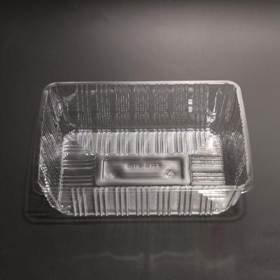 China Stackable Eco Friendly Plastic Food Tray PET Food Tray Container For Food Packaging for sale