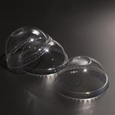 China Transparent Flexible PET Dome Lid for Paper and Plastic Cups for sale