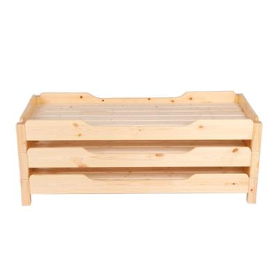 China Nap Nap Mobile Kindergarten Wooden Stacked Bed for sale