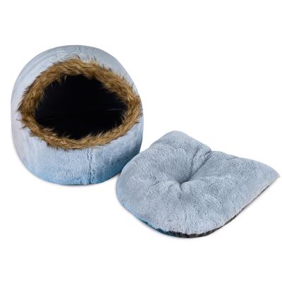 China Soft Foldable Stocked Calming Cat Beds Bedsure Pet Tent Indoor Cat Sleeping Bag for sale