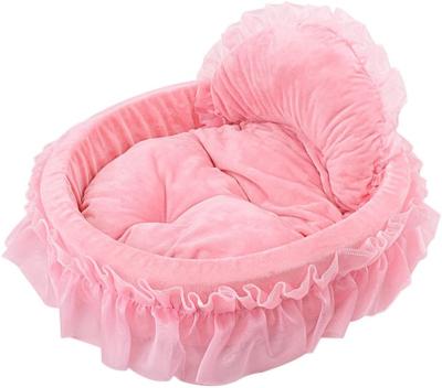 China Best Sustainable Puppy Beds Pupnaps Velvet Dog Couch Bed Cute Princess Pet Bed for sale