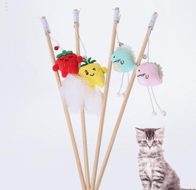 China Funny Eco-Friendly Viable Feather Pet Cat Toys Cat Riddle Cat Magic Wand With Riddle Stick Toys for sale