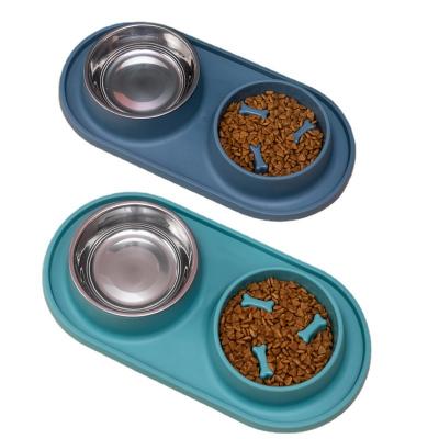 China Non-Toxic Dog Feeder No Clogging Cat Food Bowls Slow Feeder Puppy Raised Food And Water Bowls for sale