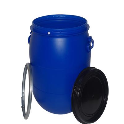 China Cylindrical High Density Polyethylene Barrel 210Liters 55gal Blue Chemical Barrel for sale