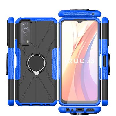 China High Quality Shockproof Military Grade Ring Light Plastic Vivo Phone Case With Ring Cell Phone Case For VIVO IQOO Z3/Y72 5G for sale