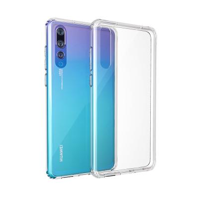 China 2022 Clear Cell Phone Accessories Shockproof Anti-yellowing TPU+Back Tempered Glass Phone Case For For Huawei P20 pro for sale