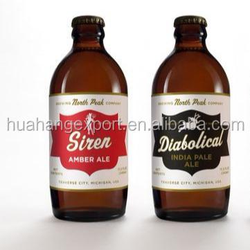 China 250ml Beverage Amber Round Glass Beer Bottle for sale