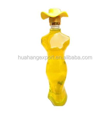 China Wine Best Selling 10oz Womens Body Shaped Glass Bottle For Liquor / Juice for sale