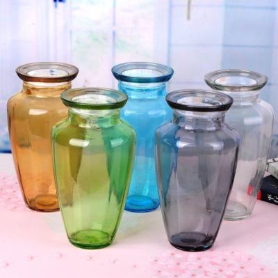 China Simple Style Colored Glass Vase Home Decorations Collectible for sale