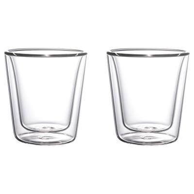 China Double Beverage Wall Glass Coffee Mug, Double Wall Shot / Water Glass Mug Espresso Cup for sale