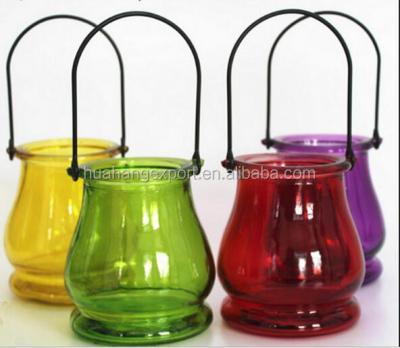 China Home Decoration Hot Selling Wedding Color Decorative Candle Holder With Handle for sale