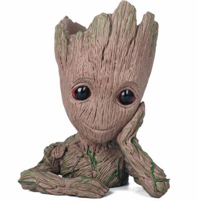 China Garden Decoration Baby Groot Flower Pot, PVC Groot Pen Holder Supply Items for sale