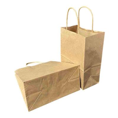 China Customized High Quality Recycled Materials Kraft Paper Bag Brown Shopping Custom Paper Bag With Handle for sale