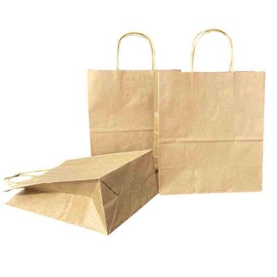 China Recycled Materials Kraft Paper Bag With Twisted Handle for sale