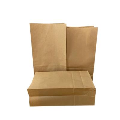 China Brown Flat Square Paper Bags Recyclable Takeout Food Kraft Bottom Kraft for sale