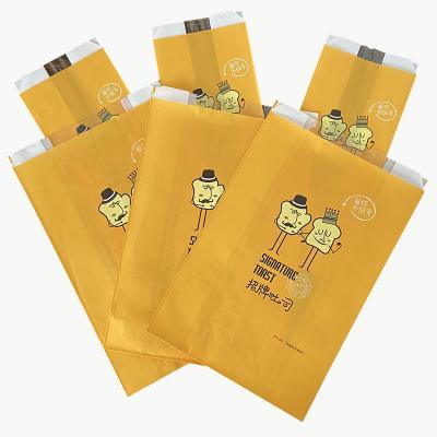 China Recyclable Printing Custom Logo Bread Bag Toast Bag Food Packaging Paper Bag for sale